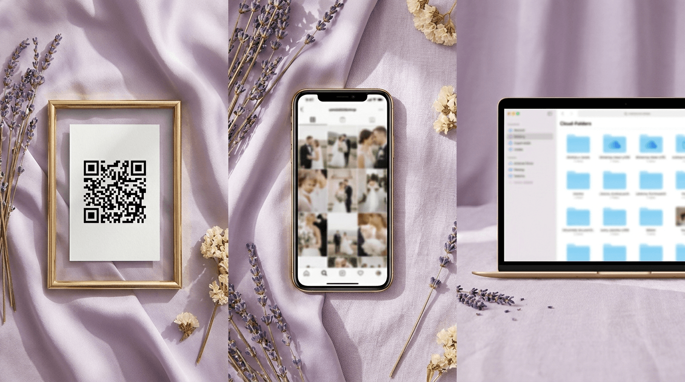 Wedding QR code vs hashtag vs shared folder